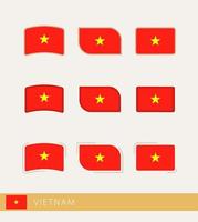 Vektorflaggen von Vietnam, Sammlung von Vietnam-Flaggen. vektor
