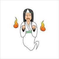 japanische Geisterkarikatur. traditionelles Dämonengeistsymbol. vektor