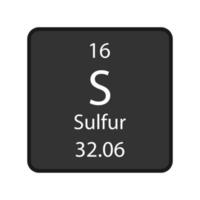 Schwefelsymbol. chemisches Element des Periodensystems. Vektor-Illustration. vektor