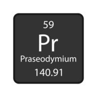 Praseodym-Symbol. chemisches Element des Periodensystems. Vektor-Illustration. vektor