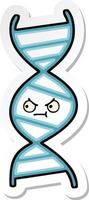 Aufkleber eines niedlichen Cartoon-DNA-Strangs vektor