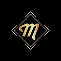 m-Brief-Logo-Design für Mode-, Schönheits- und Spa-Unternehmen. m-Brief-Vektor-Symbol. m goldenes Logo vektor