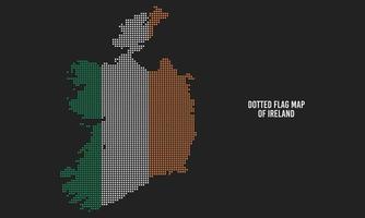 flagga Karta av irland med halvton prickad effekt stil vektor