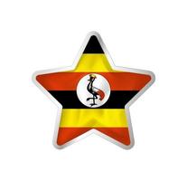 Uganda-Flagge im Stern. Knopfstern und Flaggenvorlage. einfache Bearbeitung und Vektor in Gruppen. Nationalflaggenvektorillustration auf weißem Hintergrund.