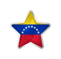 Venezuela-Flagge im Stern. Knopfstern und Flaggenvorlage. einfache Bearbeitung und Vektor in Gruppen. Nationalflaggenvektorillustration auf weißem Hintergrund.