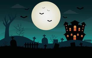 halloween slott bakgrund vektor illustration design