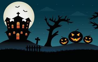 Halloween-Schloss-Hintergrundvektor-Illustrationsdesign vektor