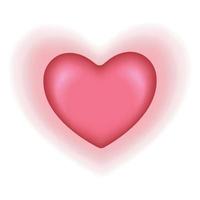 wachsendes rosa Herz Liebe Emoji Symbol Objektsymbol. Vektor-Illustration Clipart-Design Cartoon isoliert. Herzschlag vektor