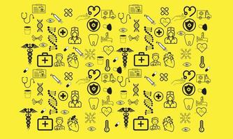 einfache muster mit symbolen im zusammenhang mit gesundheitswesen und medizinischem illustrationsdesign vektor