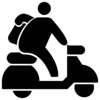 Vespa-Fahrer-Symbol, Food-Service-Thema vektor