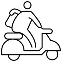 Vespa-Fahrer-Symbol, Food-Service-Thema vektor