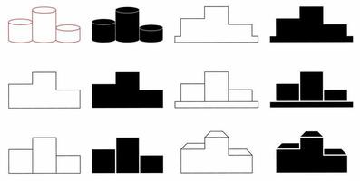podium ikon uppsättning isolerat på vit bakgrund vektor