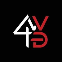 4wd Markentext einfaches modernes kreatives Logo vektor