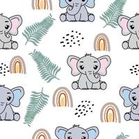 nahtloses muster mit niedlichem elefanten, kreative kindliche textur. ideal für stoff, textilvektorillustration. vektor
