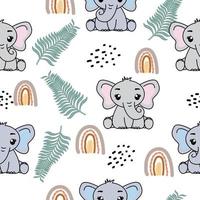 sömlös mönster med söt elefant, kreativ barnslig textur. bra för tyg, textil- vektor illustration.