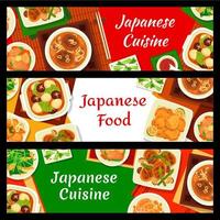 japanisches essen, japanische küche vektorbanner gesetzt vektor