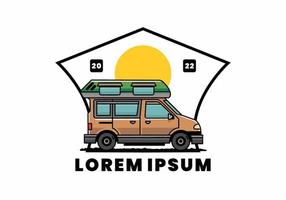 Van Camper Illustration Abzeichen Design vektor