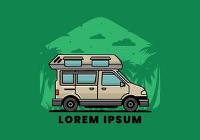 Van Camper Illustration Abzeichen Design vektor