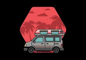 Van Camper Illustration Abzeichen Design vektor