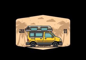 Van Camper Illustration Abzeichen Design vektor