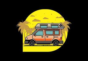 Van Camper Illustration Abzeichen Design vektor