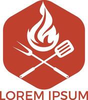 Grill-Logo-Design. frisches Steak-Logo-Design. Steak- und Grillsymbol. vektor