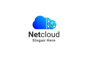 Inspiration für das Design von Datentechnologie-Cloud-Logos mit miteinander verbundenen Verbindungslinien vektor