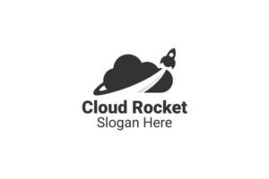 Cloud-Raketen-Logo-Design-Vorlage vektor