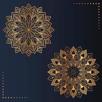 luxuriöse dekorative verzierte runde mandala. Vintage-Vektormuster. einladung, hochzeit scrapbooking. goldene aufkleber mehndi und yoga entwerfen magisches symbol vektor