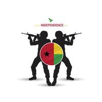 2:a oktober, fira oberoende dag av Guinea, hälsning soldater och armén är i handling, luft krafter som visar luft visa i de himmel, en nationell Semester observerats förbi de republik av guinea på 1958 vektor