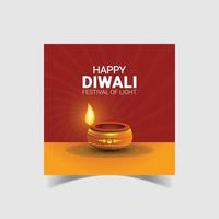 Happy Diwali wünscht Vorlage vektor