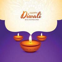 traditioneller glücklicher diwali-festhintergrund mit lampendesign vektor