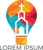 Logo-Design der Kirche. Logo-Design des Ministeriums für die Kirche. die lampe von jesus christus. Gottes Lampenzeichen. vektor