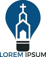 Logo-Design der Kirche. Logo-Design des Ministeriums für die Kirche. die lampe von jesus christus. Gottes Lampenzeichen. vektor