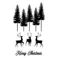 Firmenfeiertagskarten mit Weihnachtsbaum und Rentieren vektor