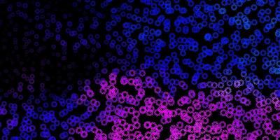 mörkrosa, blå vektorbakgrund med bubblor. vektor