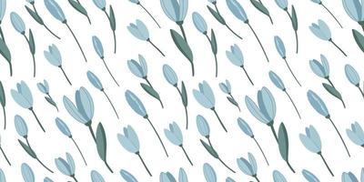 zartes dekoratives nahtloses Muster. blaue Blumen auf weißem Hintergrund. Stoffdekor. Wildblumen. Textilien gestalten. vektor