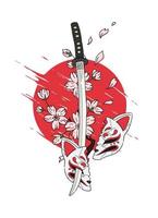 japansk kitsune mask vektor illustration