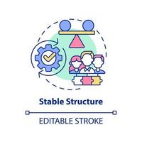 stabil strukturera begrepp ikon. kooperativ samhälle fördel abstrakt aning tunn linje illustration. stabilitet i organisation. isolerat översikt teckning. redigerbar stroke. vektor