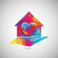 hus vård logotyp mönster begrepp vektor, Hem och kärlek logotyp mall. vektor