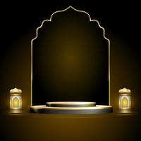islamic podium bakgrund med arabesk element på 3d illustration vektor