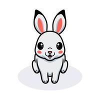 niedlicher kleiner weißer kaninchen-cartoon vektor