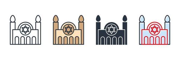 Synagoge Gebäude Symbol Logo Vektor Illustration. Symbolvorlage für jüdisches Gotteshaus für Grafik- und Webdesign-Sammlung