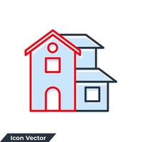 villa byggnad ikon logotyp vektor illustration. villa symbol mall för grafisk och webb design samling