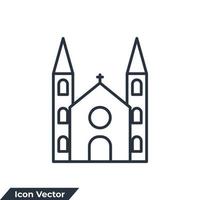 Kirchengebäude-Symbol-Logo-Vektor-Illustration. Kirchensymbolvorlage für Grafik- und Webdesign-Sammlung vektor