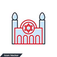 Synagoge Gebäude Symbol Logo Vektor Illustration. Symbolvorlage für jüdisches Gotteshaus für Grafik- und Webdesign-Sammlung