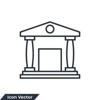 Bank byggnad ikon logotyp vektor illustration. Bank symbol mall för grafisk och webb design samling