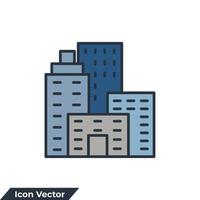 kommunal byggnad ikon logotyp vektor illustration. kommunal symbol mall för grafisk och webb design samling