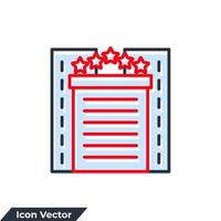 Hotelgebäude-Symbol-Logo-Vektor-Illustration. hotelsymbolvorlage für grafik- und webdesignsammlung vektor