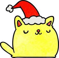 weihnachten strukturierte karikatur der kawaii katze vektor